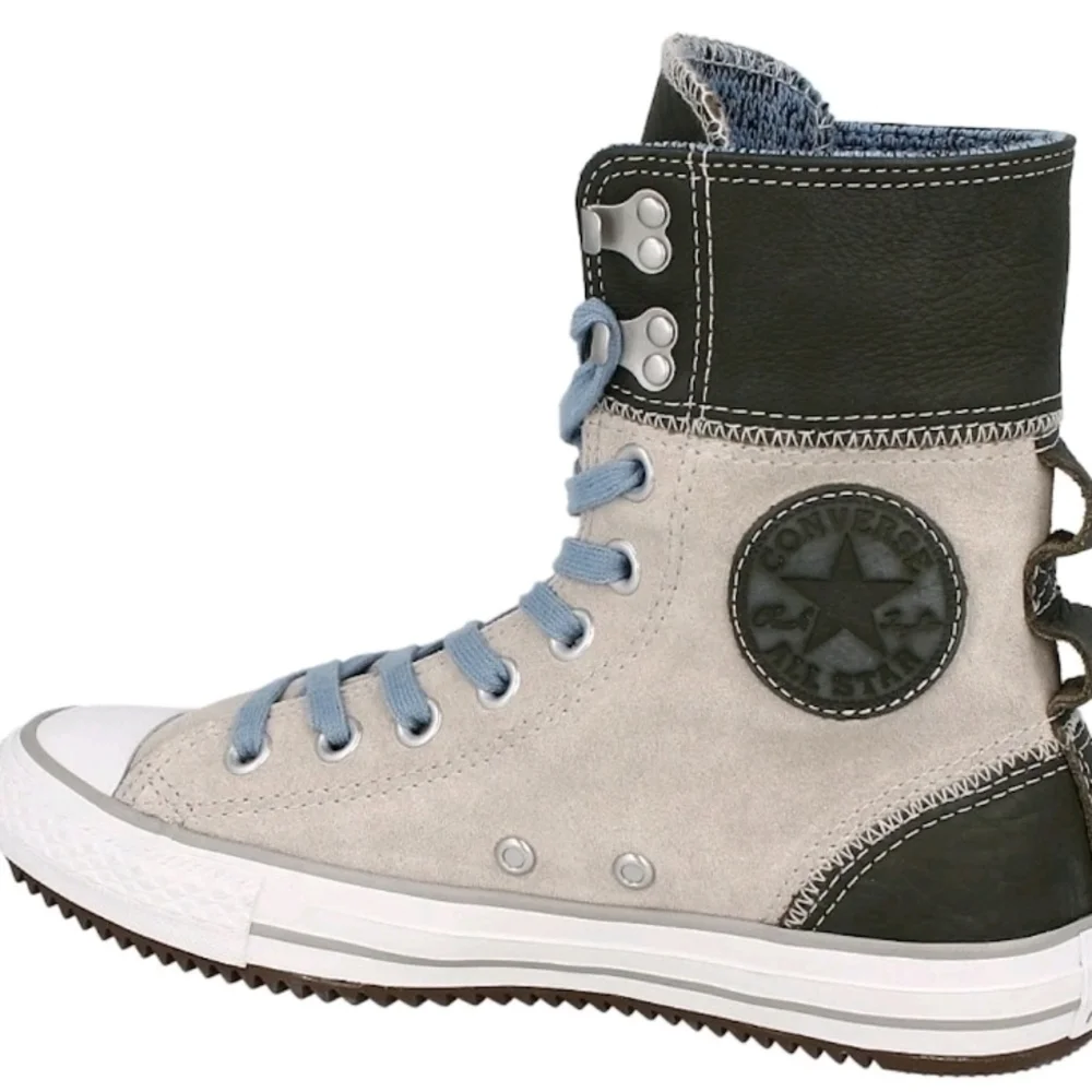 Converse High-Top Sneakers in Light Gray, Black & Light Blue - Picture 1 of 8